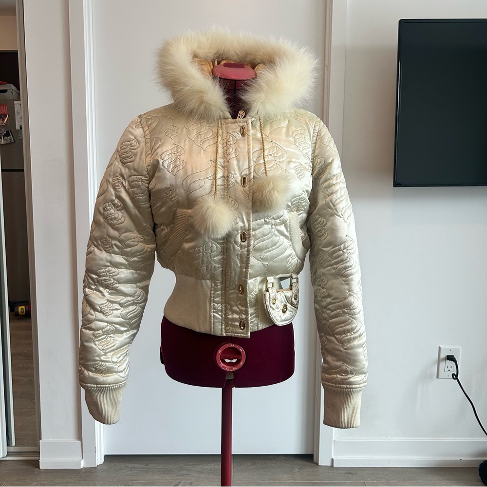 Y2k Rocawear Quilted Jacket with Faux Fur Trim